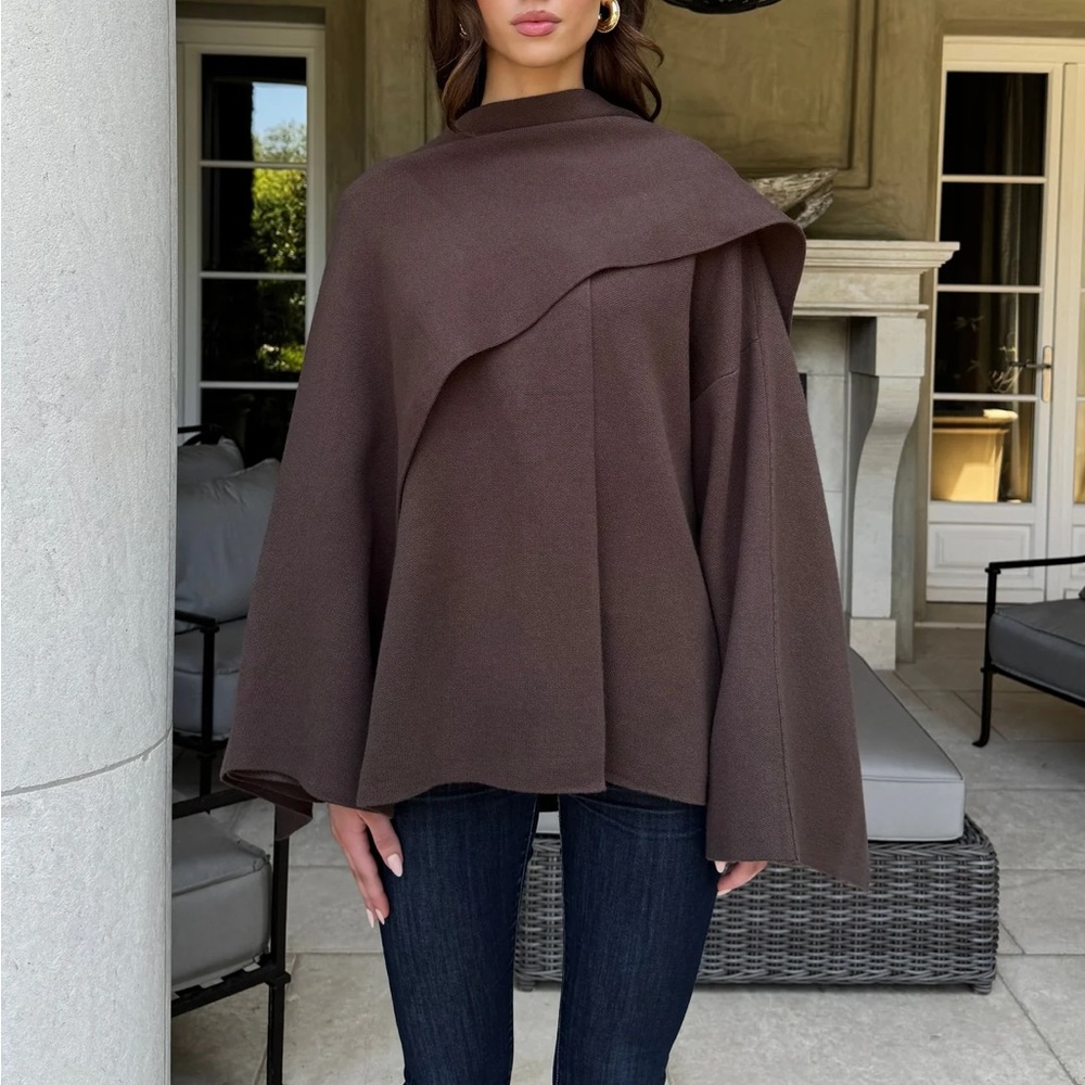 Chic Brown Women's Poncho